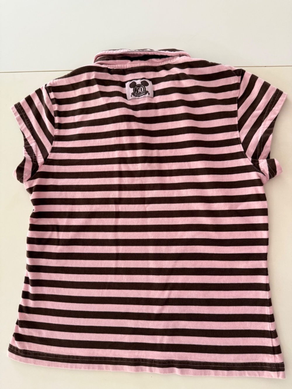Disneyland 50th Anniversary Women’s Striped Polo Shirt, Size M - Picture 2 of 9